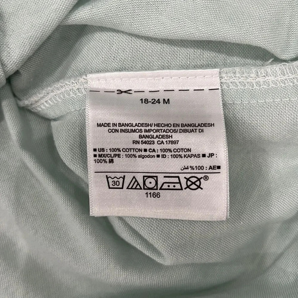 Old Navy toddler boy teal long sleeve button down dress shirt size 18-24 months - Picture 5 of 5